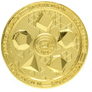 One (1) 24K Gold Vermeil Platonic Coin