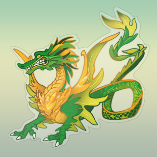 Green Beer Dragon big sticker