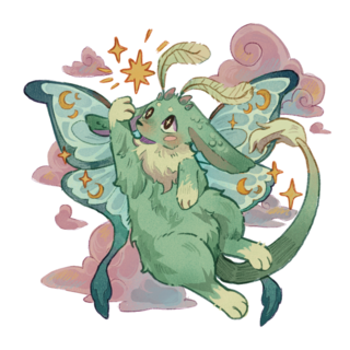 Celeste the lunar moth dragon sticker