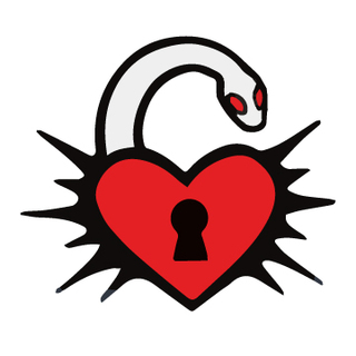 Snake Heart Lock mini pin