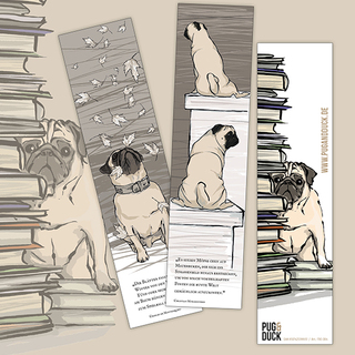Bookmark Set "Literary Pug"