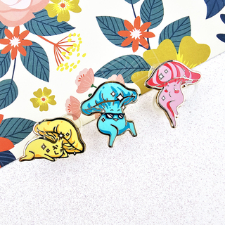 Glamour Shroomies - Set of 3 Enamel Pins