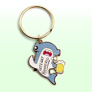 Keychain Let's Get Hammered Hammerhead Shark (Gray Variant)