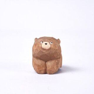 Timo Carved Wooden Bear Clinging Downward