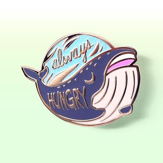 Enamel Pin "Always Hungry" Blue Whale