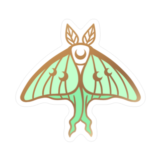 Luna Moth Gold Foil Sticker