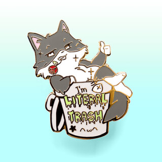 Enamel Pin I'm Literal Trash (Norwegian Forest Cat)