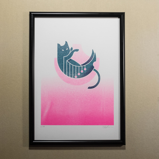 Limited Print Signed by Artist Laying Cat