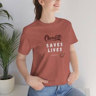 "Chocolate Saves Lives" Unisex Jersey Short Sleeve Tee XS