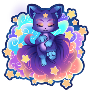 Dusk to Dawn Kitsune Acrylic Keychain