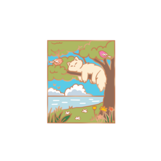 Enamel Pin - branch dreaming Cat