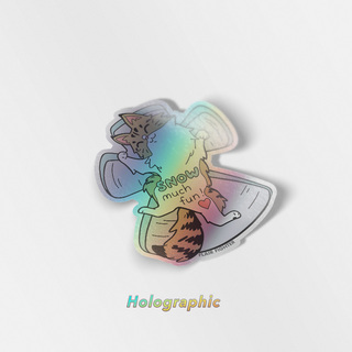 Holographic Vinyl Stickers Snow Much Fun (Norwegian Forest Cat)