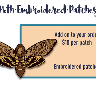 Death head moth embroidered patch