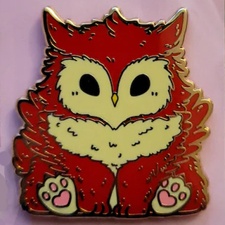 The Chonky Owlbear Enamel Pin - Red