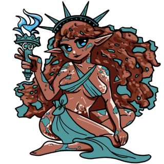 Pinup Pin Copper 2.5in Hard Enamel