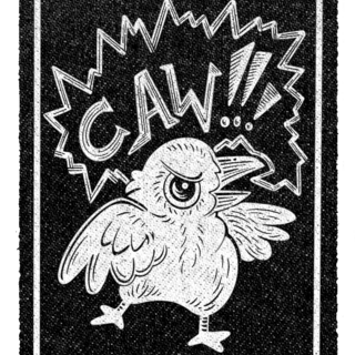 CAW! Linocut Patch