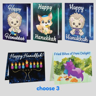 3 Hanukkah greeting cards