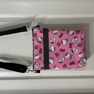 HK Pink and Black Print Crossbody Purse