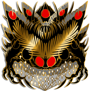 Gold Distorted Mothman Pin