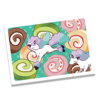 Swiss roll unicorns mini print