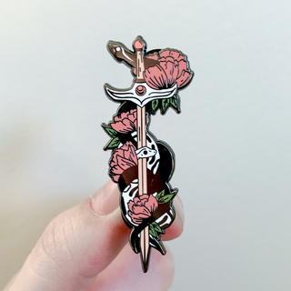 Snake and Sword Pin - Black Plating