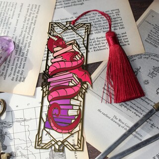 Book Wyrm Metal bookmark