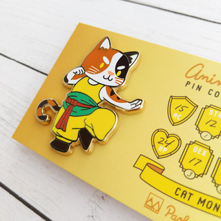 Cat Monk Enamel Pin