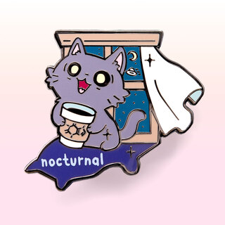 Enamel Pin Nocturnal (Nebelung Cat)