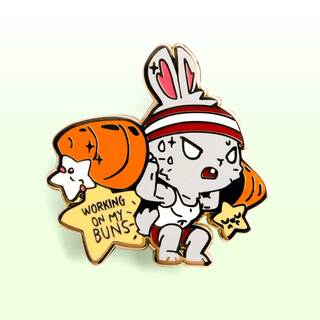 Enamel Pin Enamel Pin Weight Lifting Bunny