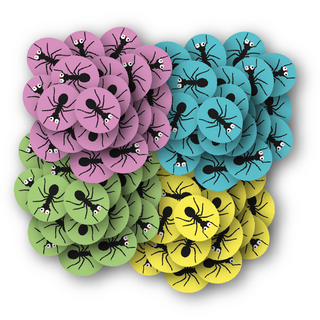 Set of 96 Wooden Ant Tokens