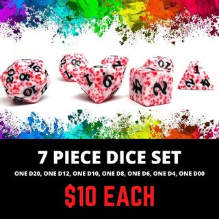 7 Piece Dice Set - Color Spray Collection