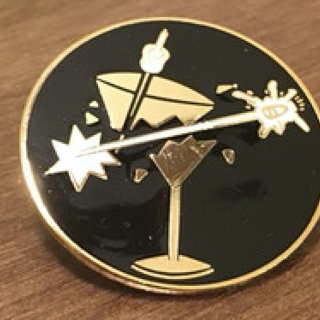 Martini glass design pin