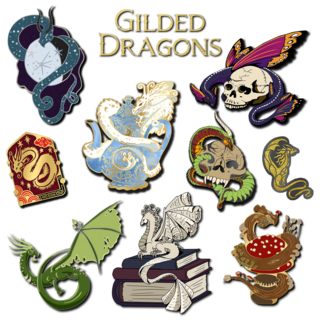 Gilded dragon pin