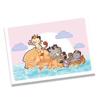 Taiyaki cats mini print