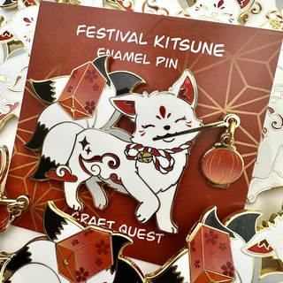 Festival Kitsune Premium Pin