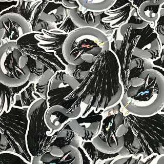 Raven Holographic Sticker
