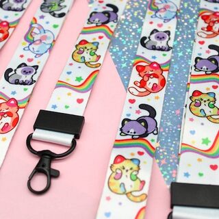 colorful kitty lanyard (designed by aubryjoi)
