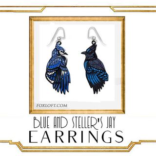 Blue & Steller's Jay Earrings