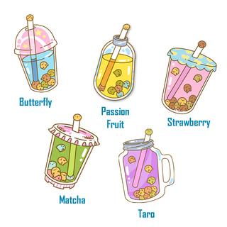 Bubble Tea Suit 1.5" Enamel Pin (1)