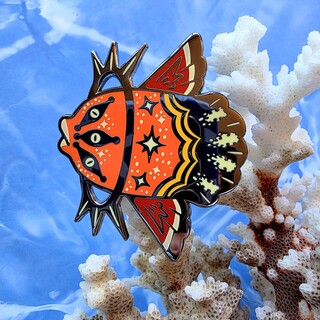 Burning Sunfish | 2.3 inch Angelic Sunfish Enamel Pin