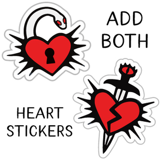 BOTH Heart 3" Vinyl Stickers!