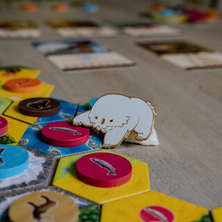 Pawing Snowy Owlbear Pin (015)