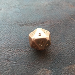 Copper metal dice, 7 piece gaming set