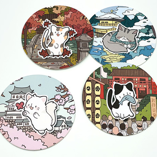 Cat Sudoku Coaster Set of Four Seasons