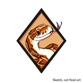Corn snake portrait pin + sticker