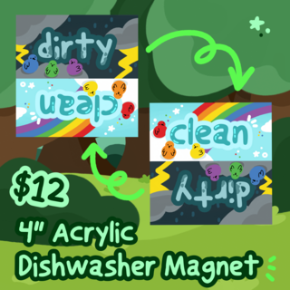 4" Acrylic Dishwasher Magnet