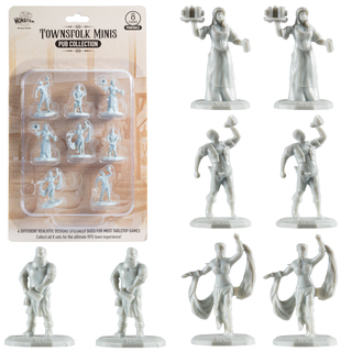 Monster Townsfolk Pub Workers Paintable Mini Figures Set of 8