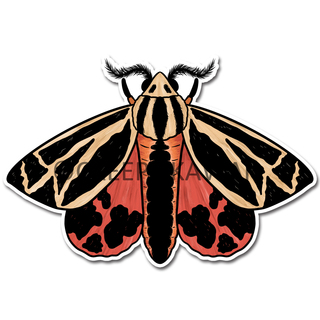 Harnessed Tiger Moth 3" Vinyl Sticker