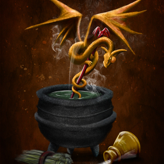 Wall-Art - Witchy Helper Dragon (8x10)