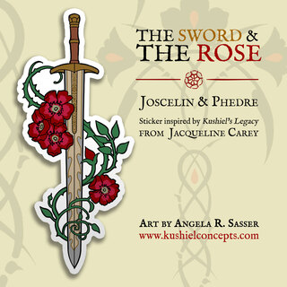 Joscelin & Phedre, The Sword & The Rose Sticker